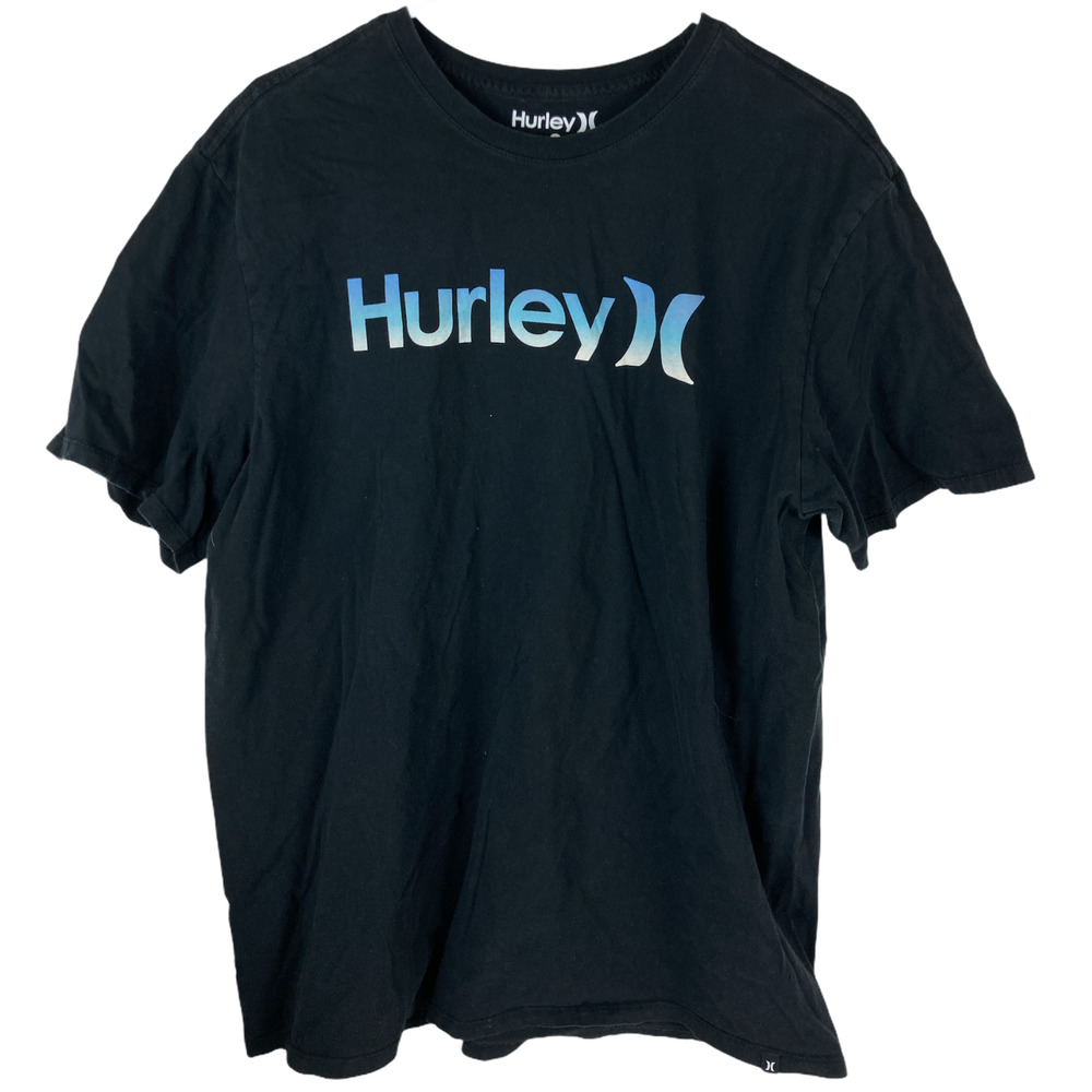 Hurley Mens Surfer Black Short Sleeves Cotton T-shirt XLarge